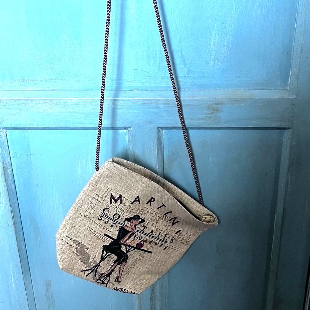 Small Tapestry Crossbody Bag from Belgium 8" x 6" Martini Andrea Lali